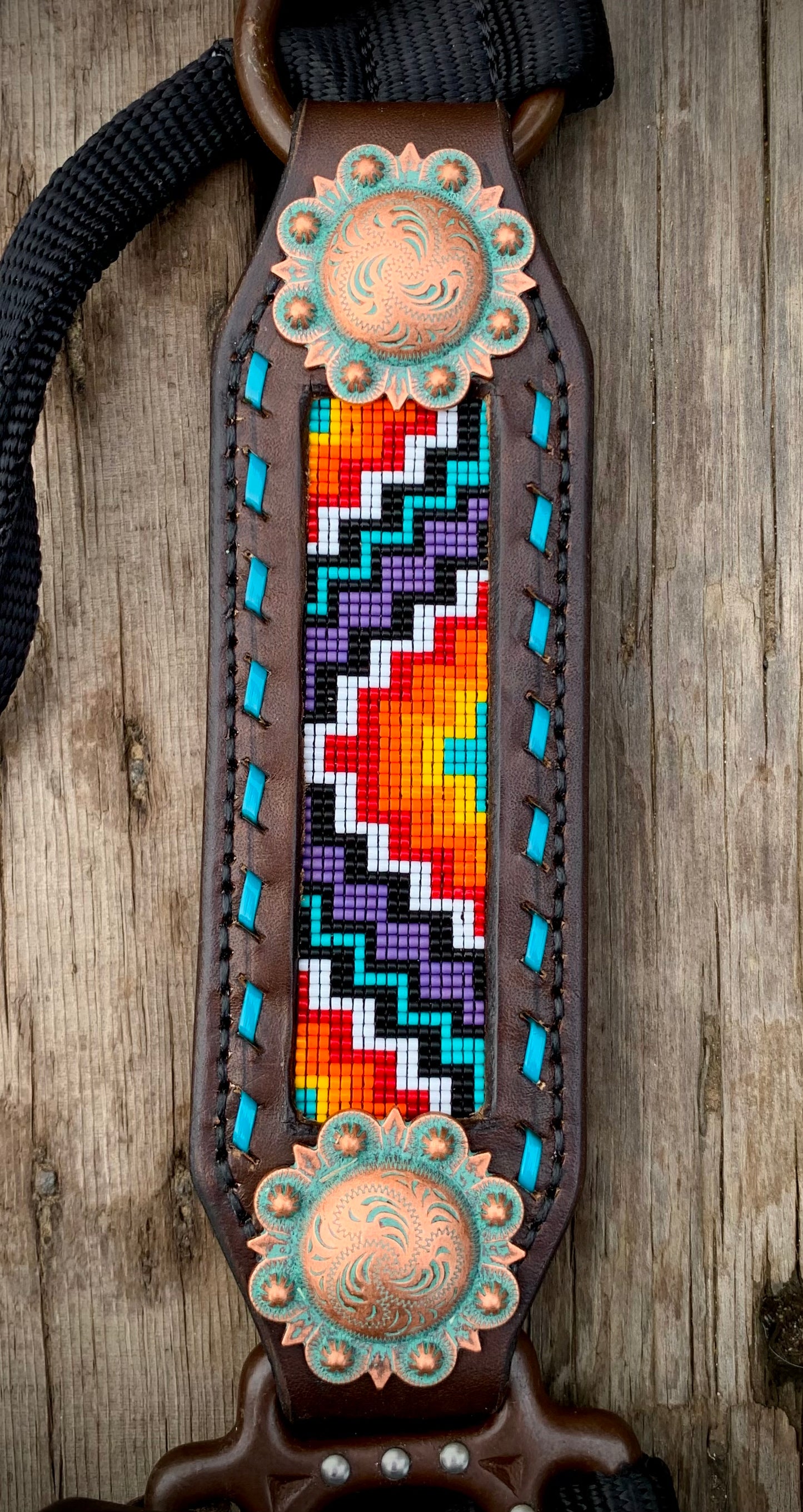 Beaded Horse Halter - Ready to Ship Today! Featuring Purple, Turquoise, Red, Orange, Yellow, White and Black Beads