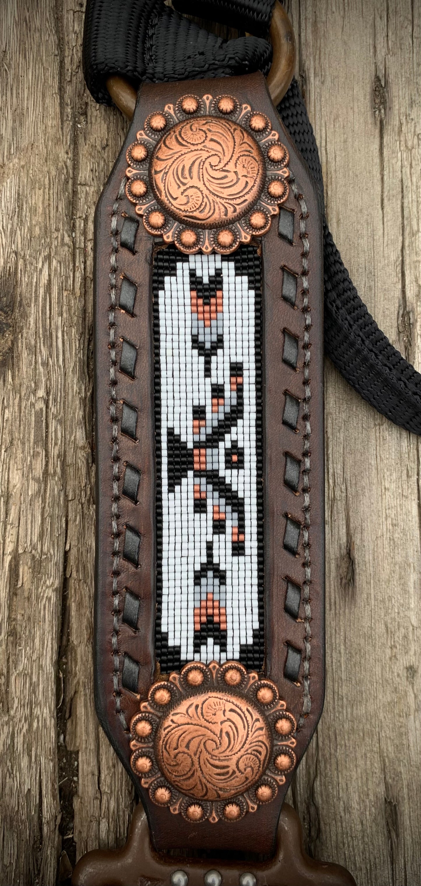 Beaded Horse Halter - Ready to Ship Today! Featuring Copper, Grey, White and Black Beads